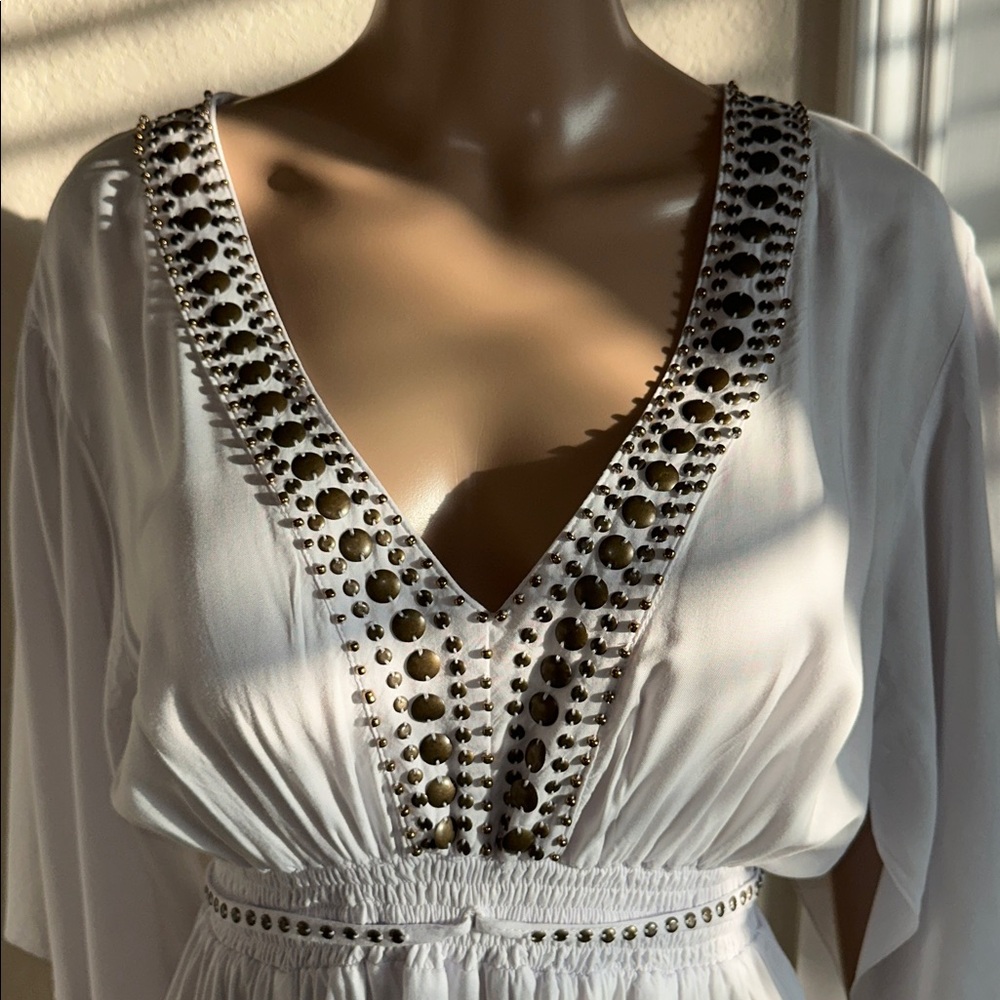 Back from Bali Elegant White Swim Cover-Up Size Large. - Picture 3 of 15